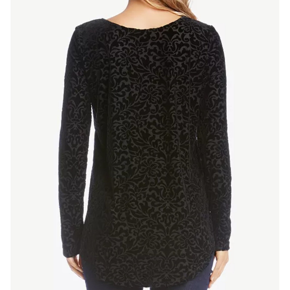 Chelsea & Theodore Velvet Burnout Top Black‎ Loose 2X Whimsigoth Witchy Goth Y2K - Picture 2 of 10